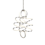 Kuzco Synergy 41in LED Chandelier | Antique Silver Aluminum and Frosted Acrylic Diffuser | Dining Room & Living Room | Model CH93941-AS