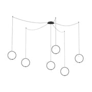 Kuzco Marquee Multi Pendant Canopy System | Black Metal Ceiling Mount | Kitchen Island & Linear Arrangements | 1.75in H x 16in Dia | Model CNM13AC-BK
