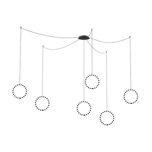 Kuzco Marquee Multi Pendant Canopy System | Black Metal Ceiling Mount | Kitchen Island & Linear Arrangements | 1.75in H x 16in Dia | Model CNM13AC-BK