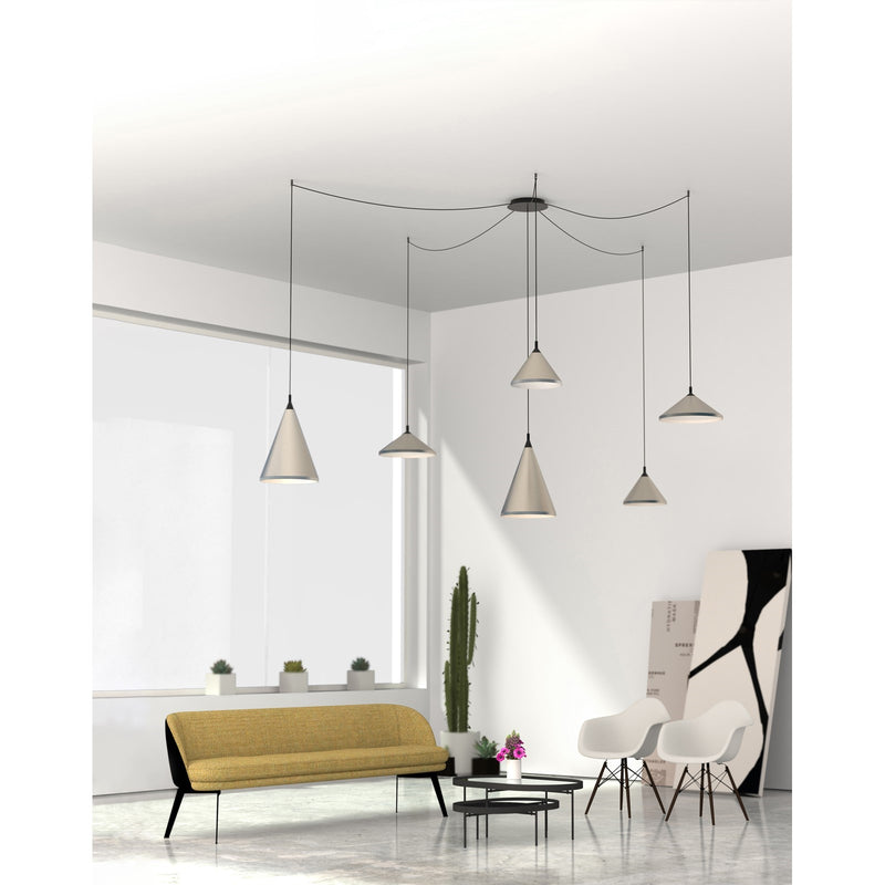 Kuzco Marquee Multi Pendant Canopy System | Black Metal Ceiling Mount | Kitchen Island & Linear Arrangements | 1.75in H x 16in Dia | Model CNM13AC-BK