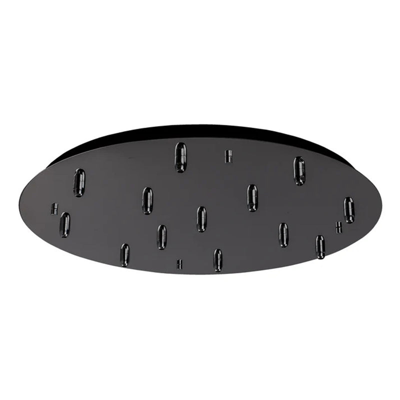 Kuzco Canopy 13 1-Light Track Lighting | Modern Black Chrome Metal | Kitchen & Living Room Ceiling Mount | 1in H x 23.62in Dia | Model CNP13AC-BC