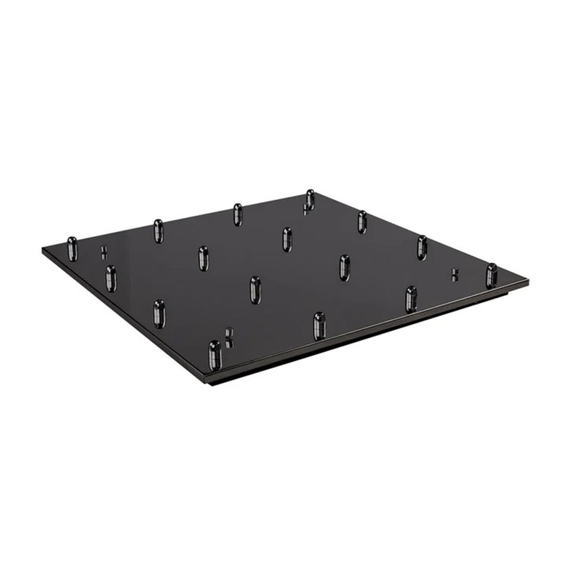 Kuzco Canopy 16 1-Light Track Lighting | Modern Black Chrome Metal | Kitchen & Living Room Ceiling Mount | 19.25 x 19.25 x 1 in | Model CNP16AC-BC