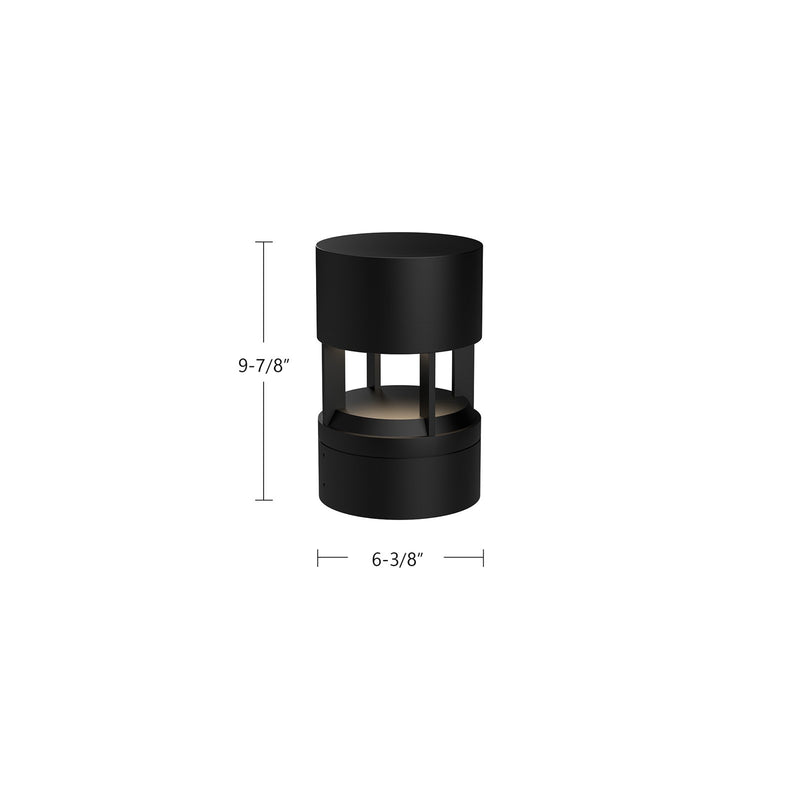 Kuzco Novato 10in LED Exterior Bollard | Black Cast Aluminum Walkway Light | Garden & Pathway Illumination | 2500lm 3000K 24W | Model EB40910-BK-UNV
