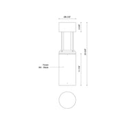 Kuzco Novato 24in LED Exterior Bollard | Black Cast Aluminum Cylinder | Walkway & Path Lighting | 2500lm 3000K Wet Location | Model EB40924-BK-UNV