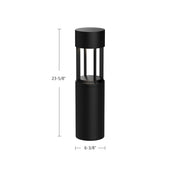 Kuzco Novato 24in LED Exterior Bollard | Black Cast Aluminum Cylinder | Walkway & Path Lighting | 2500lm 3000K Wet Location | Model EB40924-BK-UNV