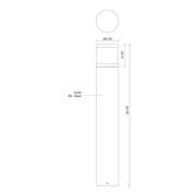 Kuzco Chadworth 40in LED Exterior Bollard | Black Aluminum and Frosted PC | Landscape & Pathway Lighting | 39.88 x 6.38 in | Model EB46440-BK-UNV