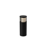 Kuzco Blaine 18in LED Exterior Bollard | Modern Black Die-Cast Aluminum and Frosted PC Diffuser | Pathway & Garden Lighting | Model EB47818-BK-UNV