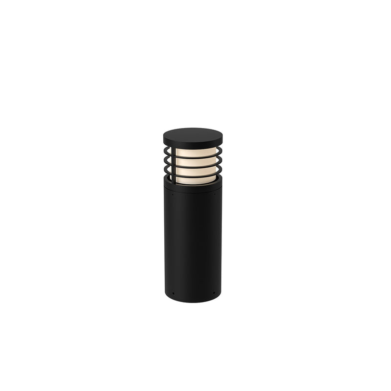 Kuzco Blaine 18in LED Exterior Bollard | Modern Black Die-Cast Aluminum and Frosted PC Diffuser | Pathway & Garden Lighting | Model EB47818-BK-UNV