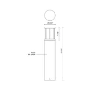 Kuzco Alden 31in 1-Light LED Exterior Bollard | Black Die-Cast Aluminum and Frosted PC Diffuser | Pathway & Driveway Landscape | Model EB49031-BK-UNV