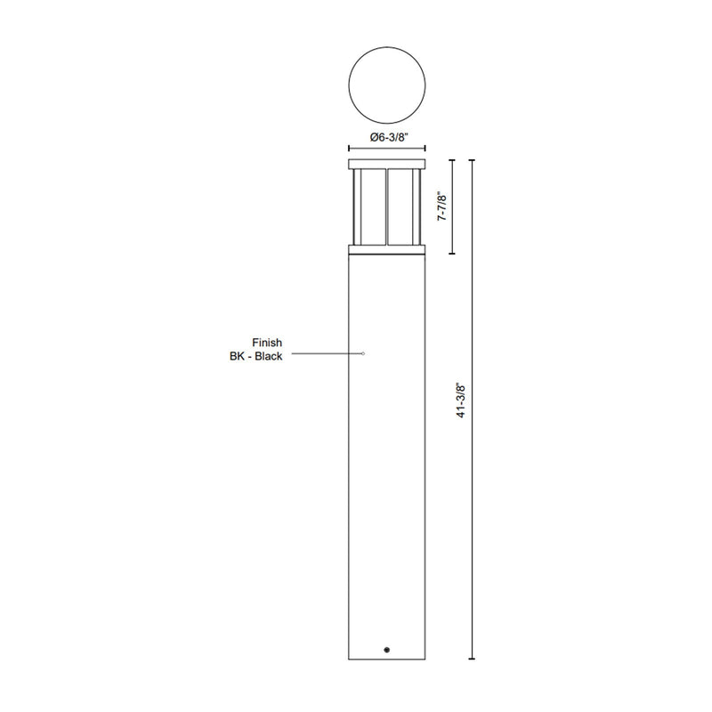 Kuzco Alden 41in LED Exterior Bollard | Black Die-Cast Aluminum and Frosted PC Diffuser | Landscape & Pathway Lighting | Model EB49041-BK-UNV