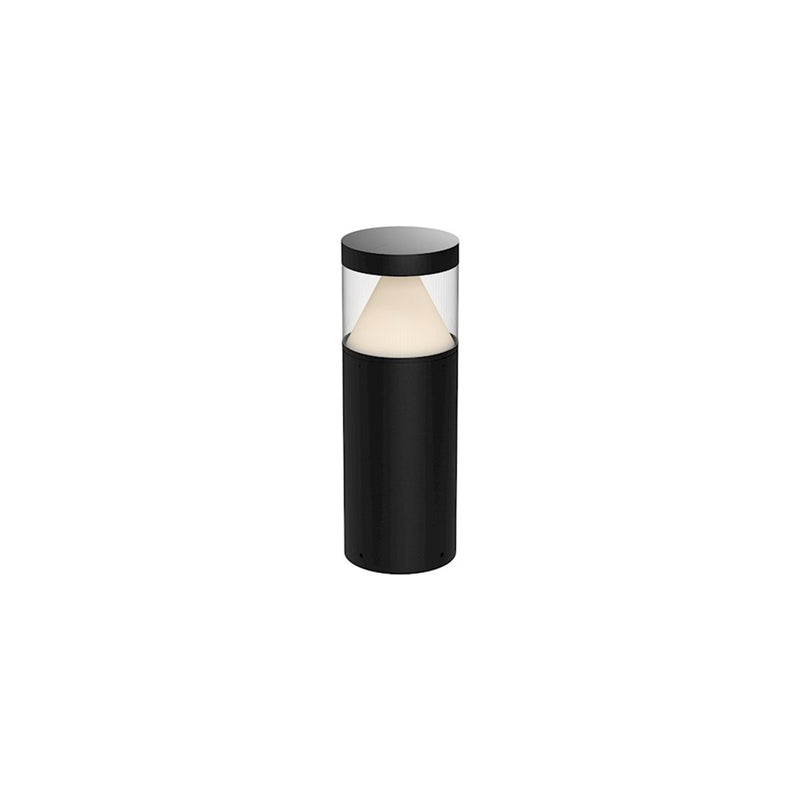 Kuzco Hanover 18in LED Exterior Bollard | Modern Black Aluminum and Frosted/Clear PC | Landscape & Pathway | 2500lm 3000K | Model EB49718-BK-UNV