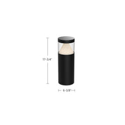 Kuzco Hanover 18in LED Exterior Bollard | Modern Black Aluminum and Frosted/Clear PC | Landscape & Pathway | 2500lm 3000K | Model EB49718-BK-UNV