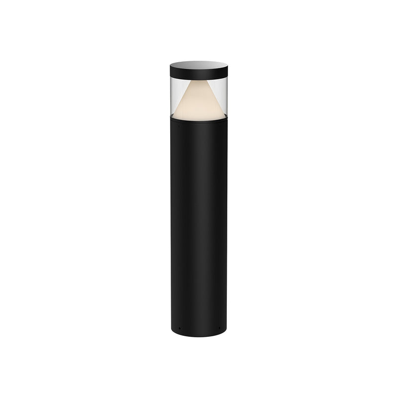 Kuzco Hanover 30in LED Outdoor Bollard | Black Die-Cast Aluminum and Frosted/Clear PC Diffuser | Pathway & Landscape Lighting | Model EB49730-BK-UNV