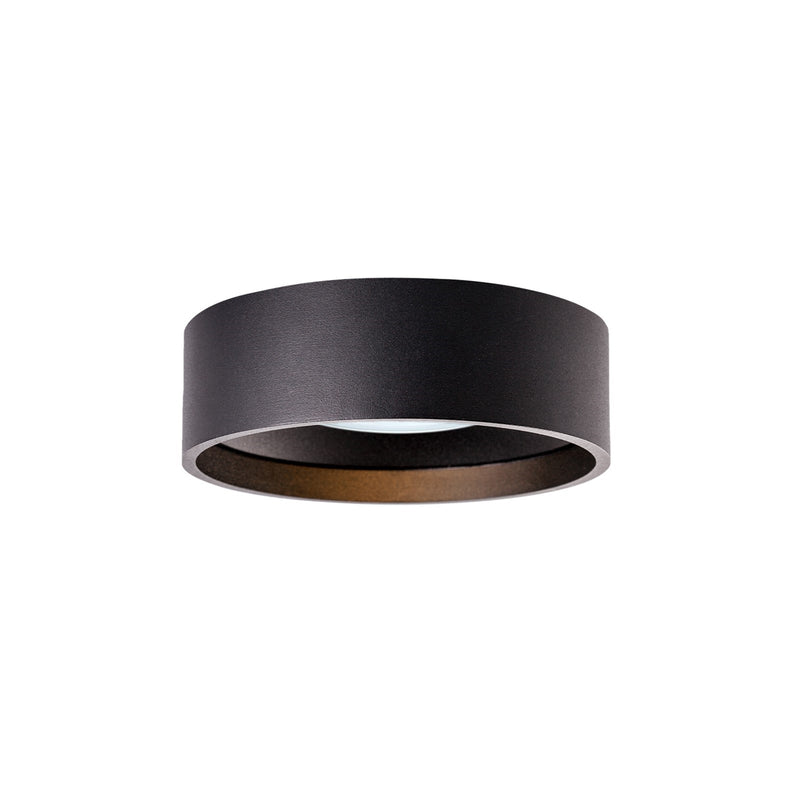 Kuzco Trenton 5in LED Exterior Ceiling Mount | Black Aluminum and Frosted Glass | Covered Patio & Entryway | Model EC18705-BK