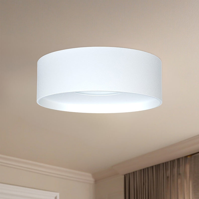 Kuzco Trenton 5in 1-Light LED Exterior Ceiling Mount | Modern White Aluminum and Frosted Glass | Covered Patio & Entryway Ceiling | Model EC18705-WH