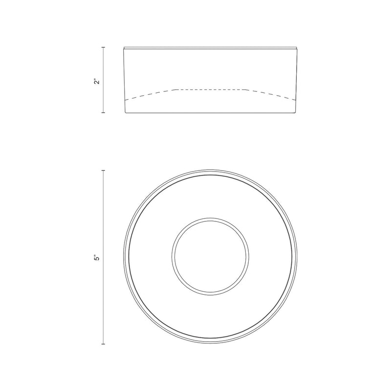 Kuzco Trenton 5in 1-Light LED Exterior Ceiling Mount | Modern White Aluminum and Frosted Glass | Covered Patio & Entryway Ceiling | Model EC18705-WH