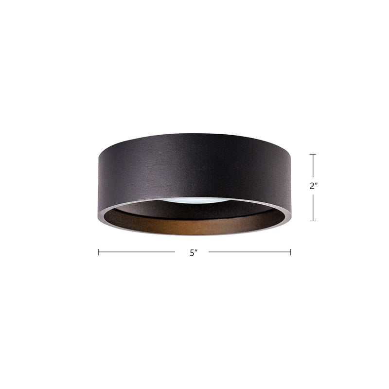 Kuzco Trenton 5in 1-Light LED Exterior Ceiling Mount | Modern White Aluminum and Frosted Glass | Covered Patio & Entryway Ceiling | Model EC18705-WH