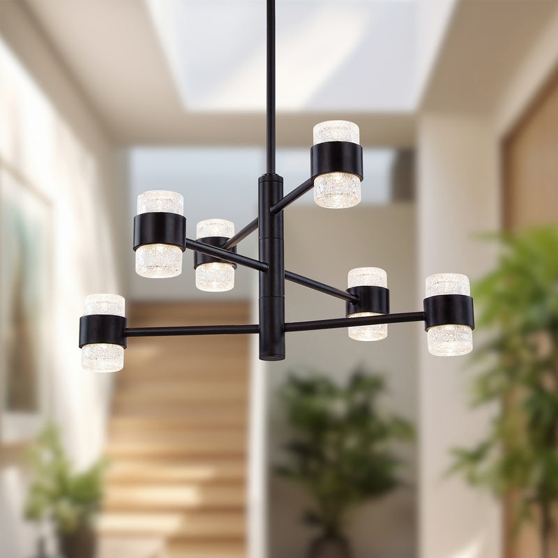Kuzco Copenhagen 24in 36W LED Exterior Pendant | Black Clear Molded Glass | Covered Patios & Entryways | 11.75 x 24 in | Model EP48224-BK
