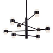 Kuzco Copenhagen 24in LED Exterior Pendant | Black Clear Molded Glass | Covered Patio & Entryway | 15.75 x 24 in | Model EP48232-BK
