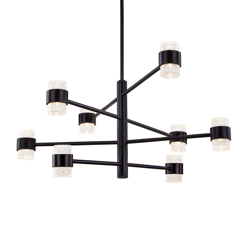 Kuzco Copenhagen 24in LED Exterior Pendant | Black Clear Molded Glass | Covered Patio & Entryway | 15.75 x 24 in | Model EP48232-BK