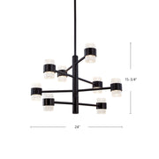 Kuzco Copenhagen 24in LED Exterior Pendant | Black Clear Molded Glass | Covered Patio & Entryway | 15.75 x 24 in | Model EP48232-BK