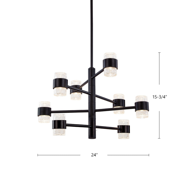 Kuzco Copenhagen 24in LED Exterior Pendant | Black Clear Molded Glass | Covered Patio & Entryway | 15.75 x 24 in | Model EP48232-BK