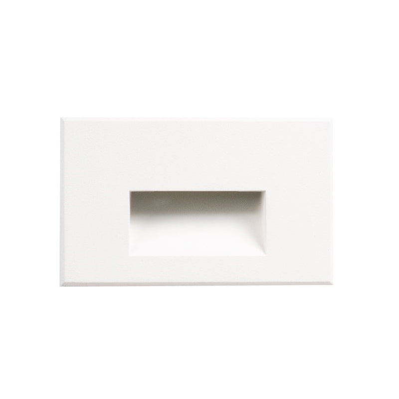Kuzco Sonic 3in LED Exterior Wall/Step Light | Modern White Die-Cast Aluminum and Clear Glass | Outdoor Step & Pathway | Model ER3003-WH
