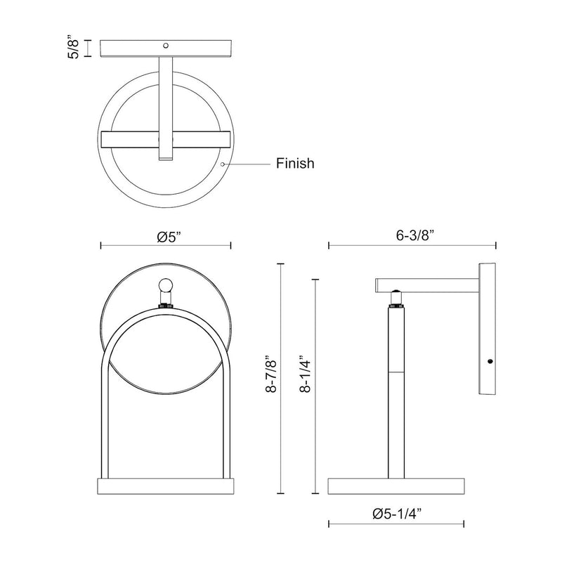 Kuzco Trek 5in LED Exterior Wall Sconce | Modern Black Aluminum and Frosted Acrylic | Covered Patio & Entryway Outdoor Light | Model EW17805-BK