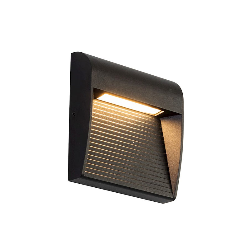 Kuzco Casa 5" Exterior Wall Sconce, Black/Clear Glass