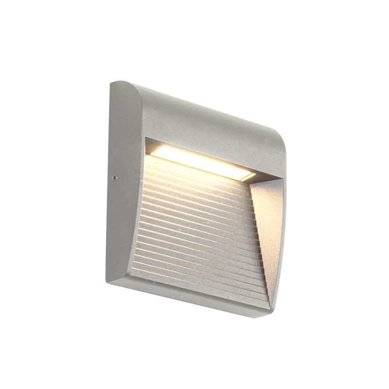 Kuzco Casa 5" Exterior Wall Sconce, Grey/Clear Glass