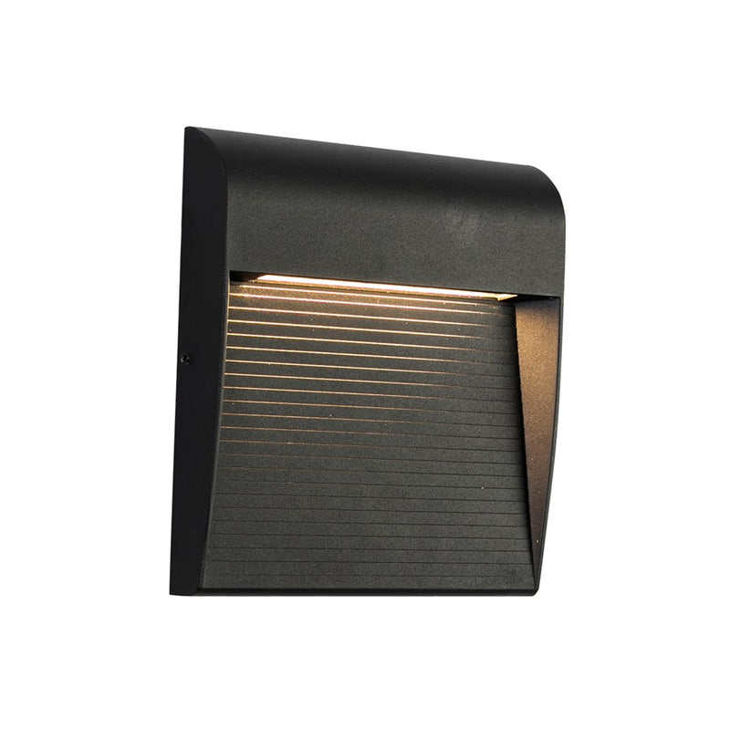 Kuzco Casa 7" LED Exterior Wall Sconce, Black/Clear Glass