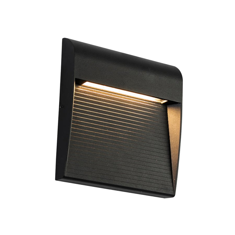 Kuzco Casa 7" LED Exterior Wall Sconce, Black/Clear Glass