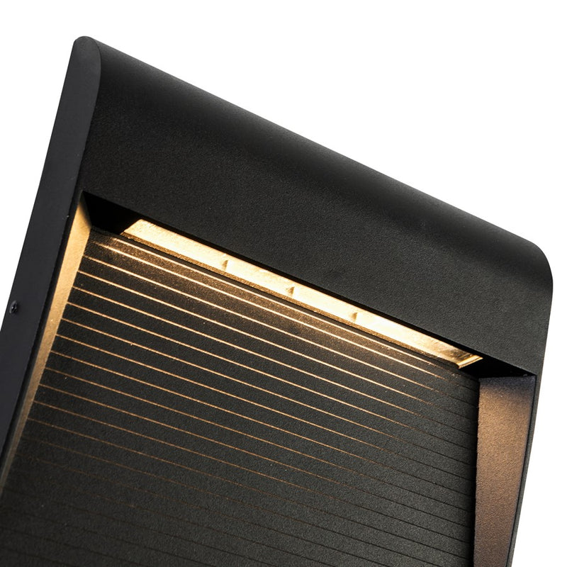 Kuzco Casa 7" LED Exterior Wall Sconce, Black/Clear Glass