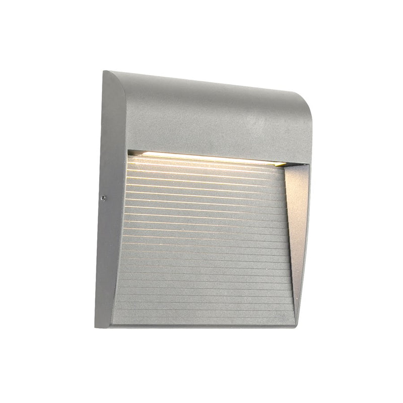 Kuzco Casa 7" LED Exterior Wall Sconce, Grey/Clear Glass