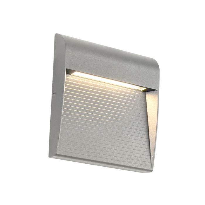 Kuzco Casa 7" LED Exterior Wall Sconce, Grey/Clear Glass