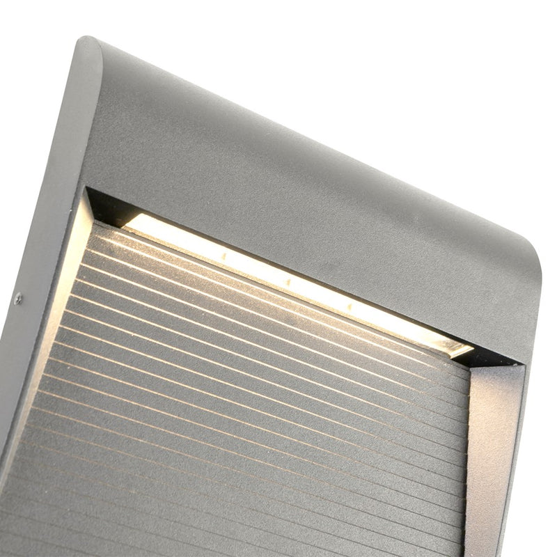 Kuzco Casa 7" LED Exterior Wall Sconce, Grey/Clear Glass