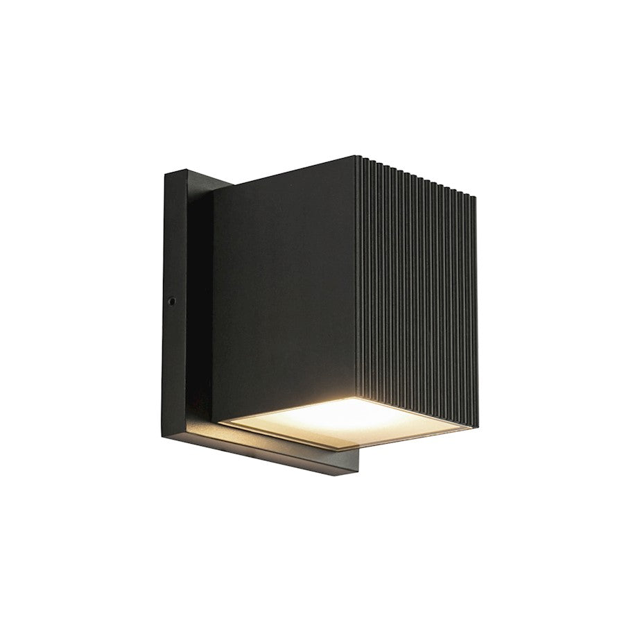 Kuzco Mavis 4" Exterior Wall Sconce, Black/Frosted Glass Diffuser - EW4401-BK