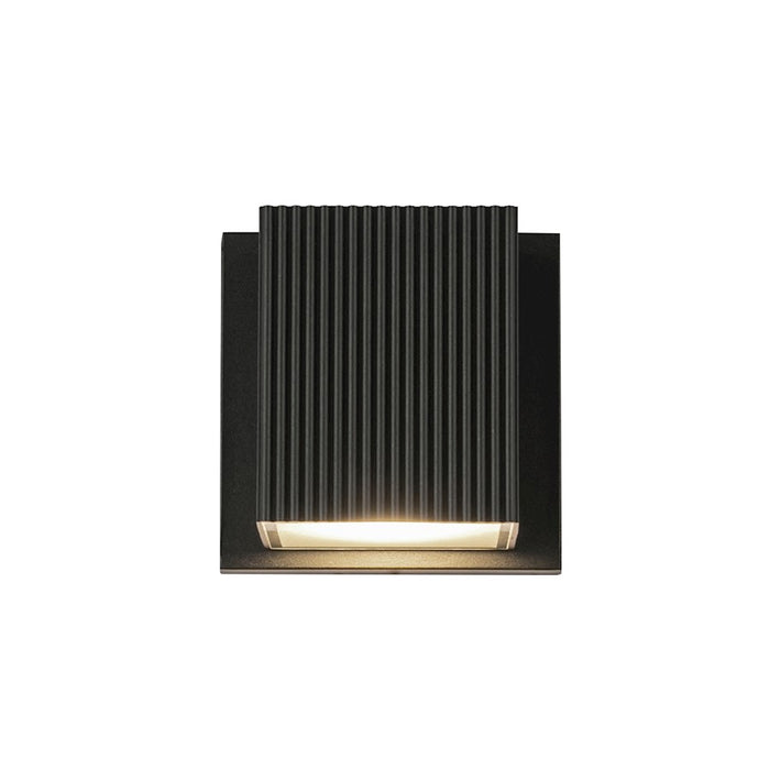 Kuzco Mavis 4" Exterior Wall Sconce, Black/Frosted Glass Diffuser