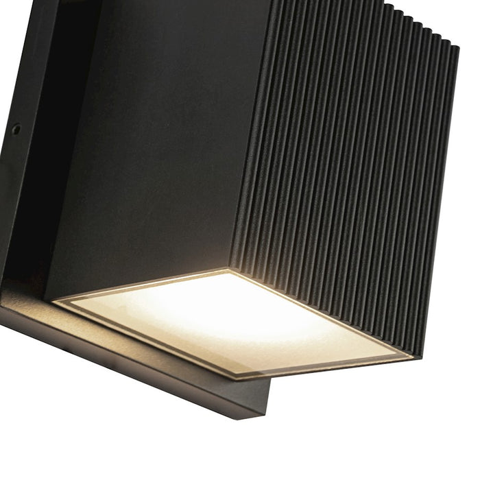 Kuzco Mavis 4" Exterior Wall Sconce, Black/Frosted Glass Diffuser