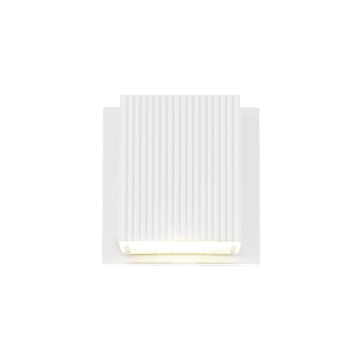 Kuzco Mavis 4" Exterior Wall Sconce, White/Frosted Glass Diffuser