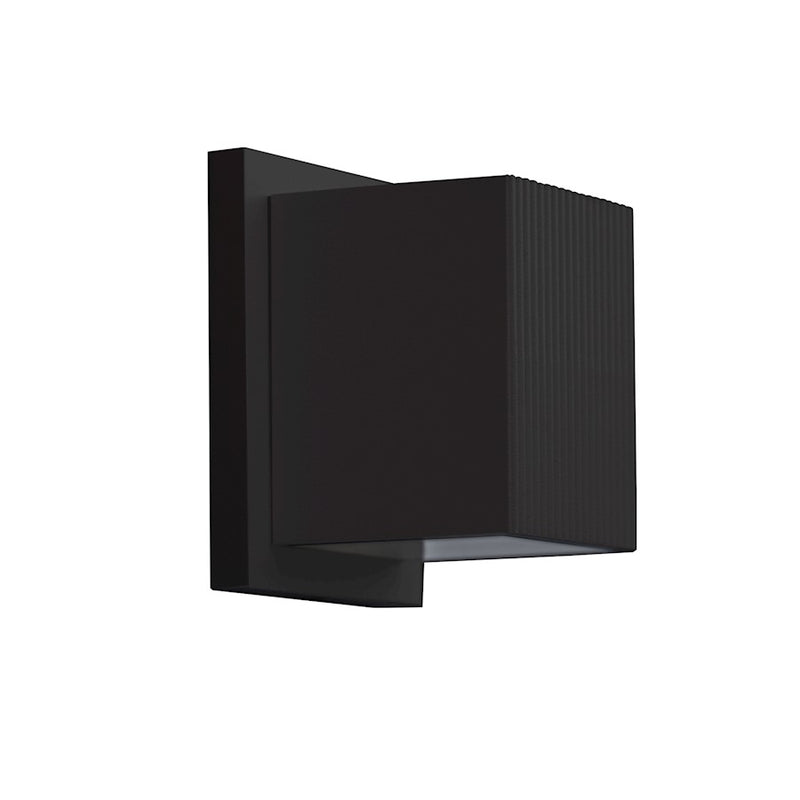 Kuzco Mavis 5in 1-Light LED Exterior Wall Sconce | Modern Black Aluminum and Frosted Glass | Entryway & Covered Patio | Model EW4405-BK