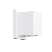 Kuzco Mavis 5in LED Exterior Wall Sconce | White Powder-Coated Cube with Frosted Glass | Covered Patio & Entryway | 1200lm, 3000K | Model EW4405-WH