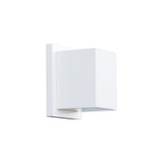 Kuzco Mavis 5in LED Exterior Wall Sconce | White Powder-Coated Cube with Frosted Glass | Covered Patio & Entryway | 1200lm, 3000K | Model EW4405-WH