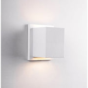 Kuzco Mavis 5in LED Exterior Wall Sconce | White Powder-Coated Cube with Frosted Glass | Covered Patio & Entryway | 1200lm, 3000K | Model EW4405-WH