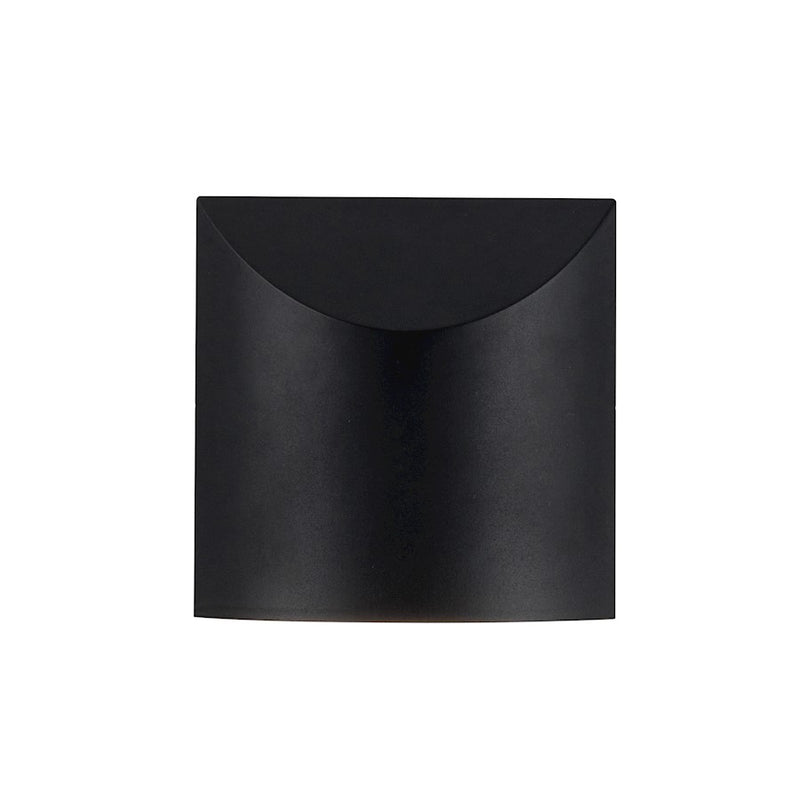 Kuzco Lenox 8" Exterior Wall Sconce, Black/Clear Glass