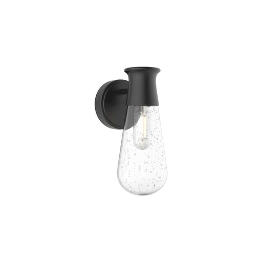Kuzco Marcel 1-Light 5in Wall Sconce | Modern Clear Bubble Glass and Textured Black Aluminum | Covered Patio & Entryway | Model EW464001BKCB