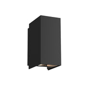 Kuzco Helsinki 3in LED Exterior Wall Sconce | Black and Clear Acrylic | Covered Patio & Entryway | 3.25 x 6.75 in | Model EW48003-BK-UNV