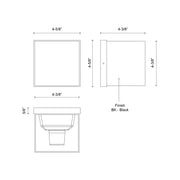 Kuzco Helsinki 3in LED Exterior Wall Sconce | Black and Clear Acrylic | Covered Patio & Entryway | 3.25 x 6.75 in | Model EW48003-BK-UNV