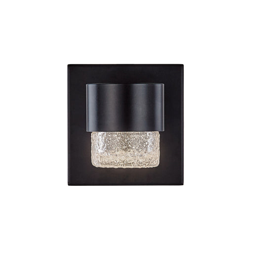 Kuzco Copenhagen 5in LED Exterior Wall Sconce | Black and Clear Molded Glass | Covered Patio & Entryway | 3.88 x 2.5 x 3.5 in | Model EW48205-BK