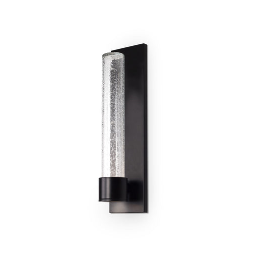 Kuzco Copenhagen 12in 1-Light LED Exterior Wall Sconce | Modern Black Aluminum and Clear Molded Glass | Covered Patio & Entryway | Model EW48212-BK